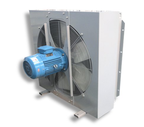Air-cooled heat exchanger with motor-driven fan