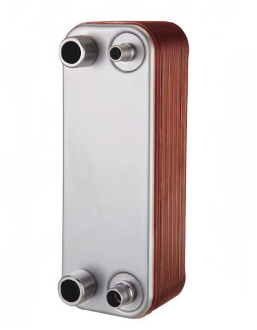 Brazed plate heat exchanger with four ports