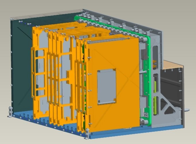 CAD cutaway of chassis cooling channels