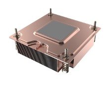 Copper vapor-chamber heat sink with spring-loaded mounting