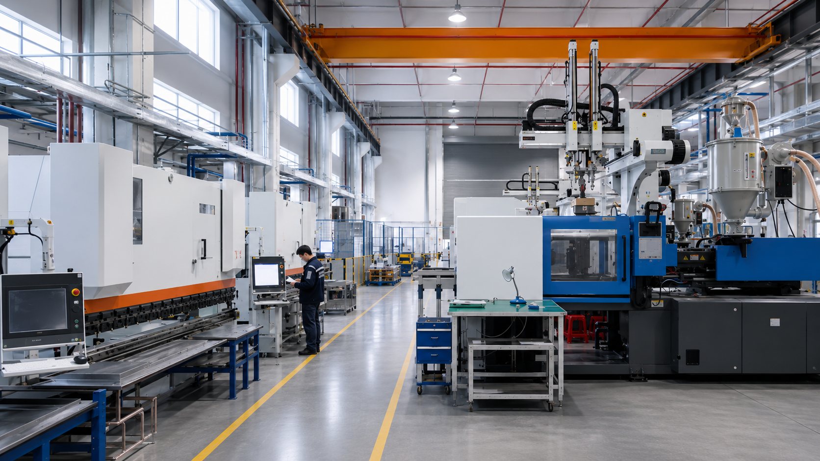 Machining and molding floor