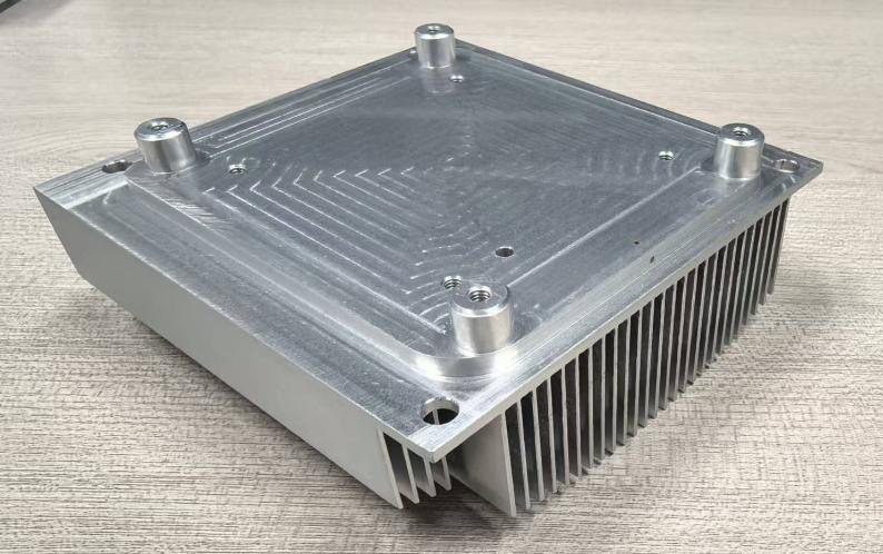 Vapor-chamber heat sink with machined fins